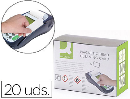 20 tarjetas limpiadoras Q-Connect de banda magnetica